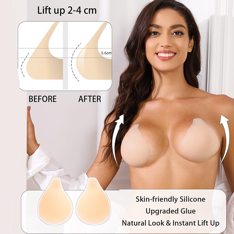 Strapless Bra Backless - 1/2 pares de sutiã pegajoso feminino