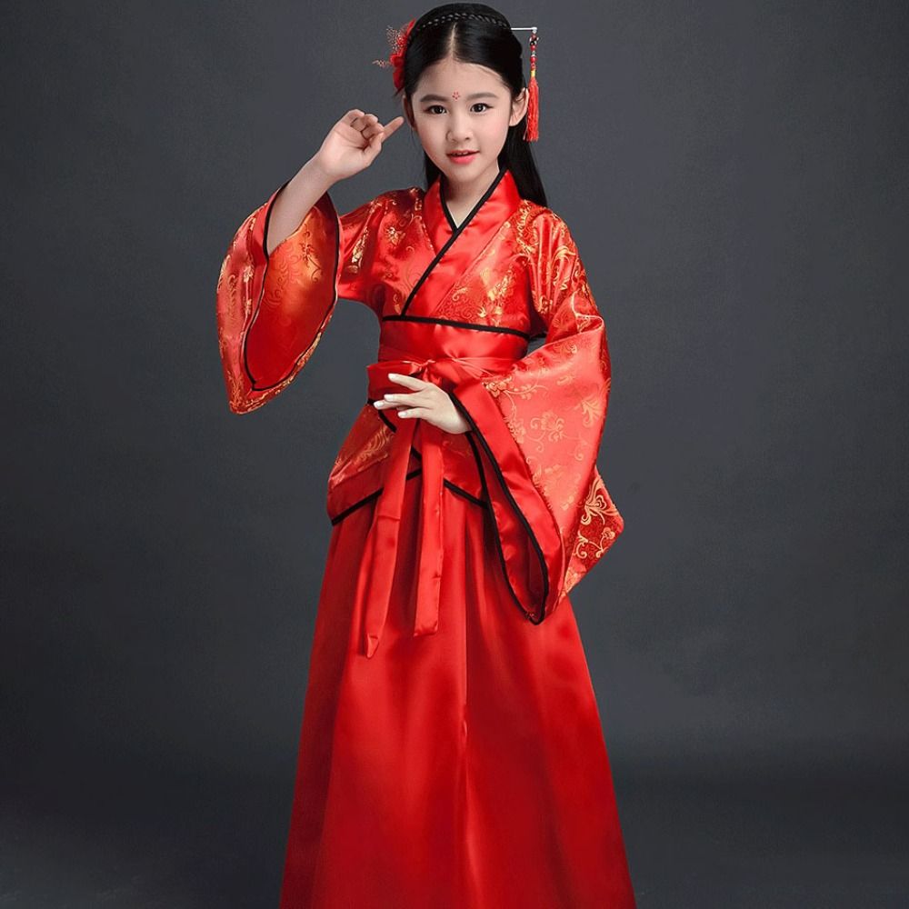 Robe Silk Women - Moda étnica infantil trajes antigos impresso