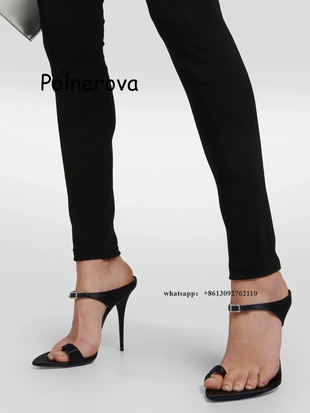 Slip Dress Satin - Sandálias de dedo aberto para mulheres,