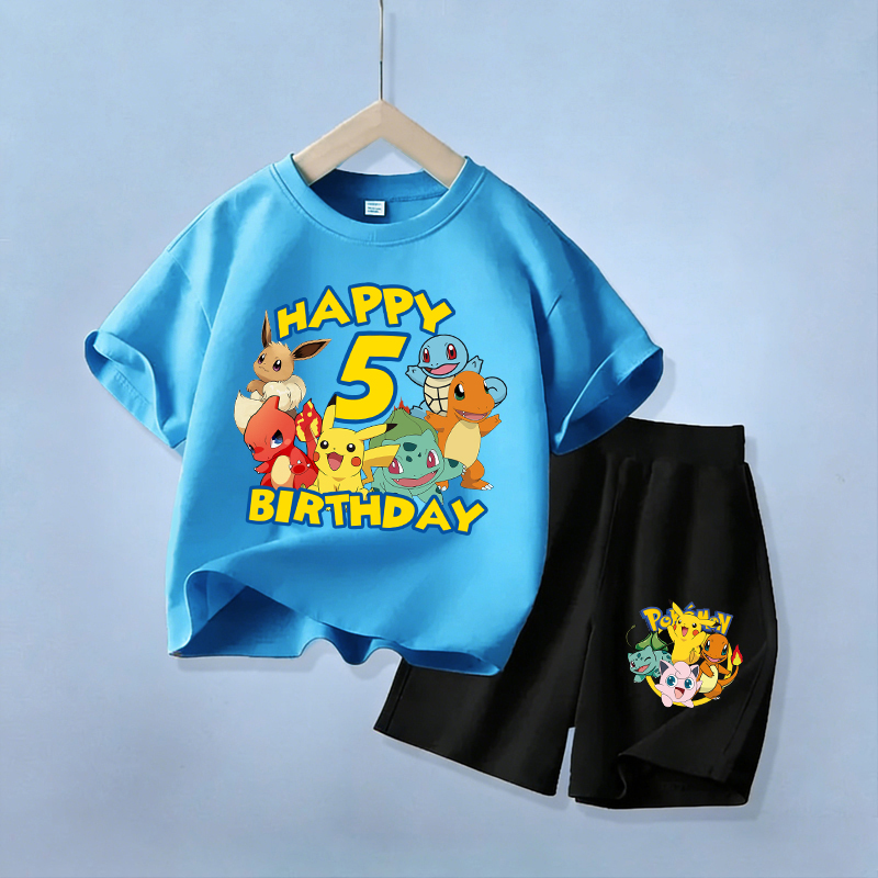 Boyshort Underwear - Conjunto de Roupas de Aniversário Pikachu