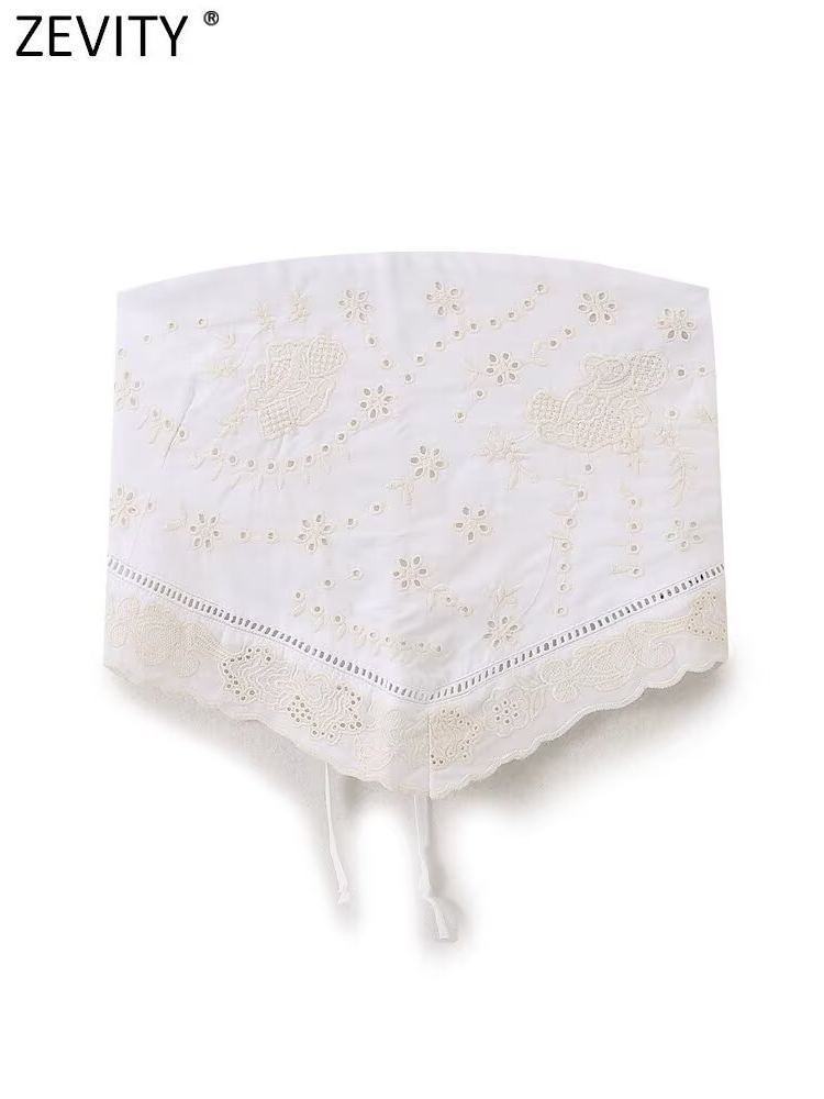 Strapless Bra Backless - Zevity-Strapless Hollow Out Blusa Blusa para