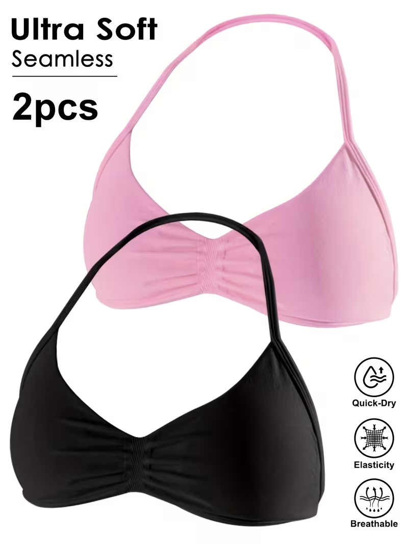 Push Up Bra Padded - 2 peças Top Cropped Feminino Sem