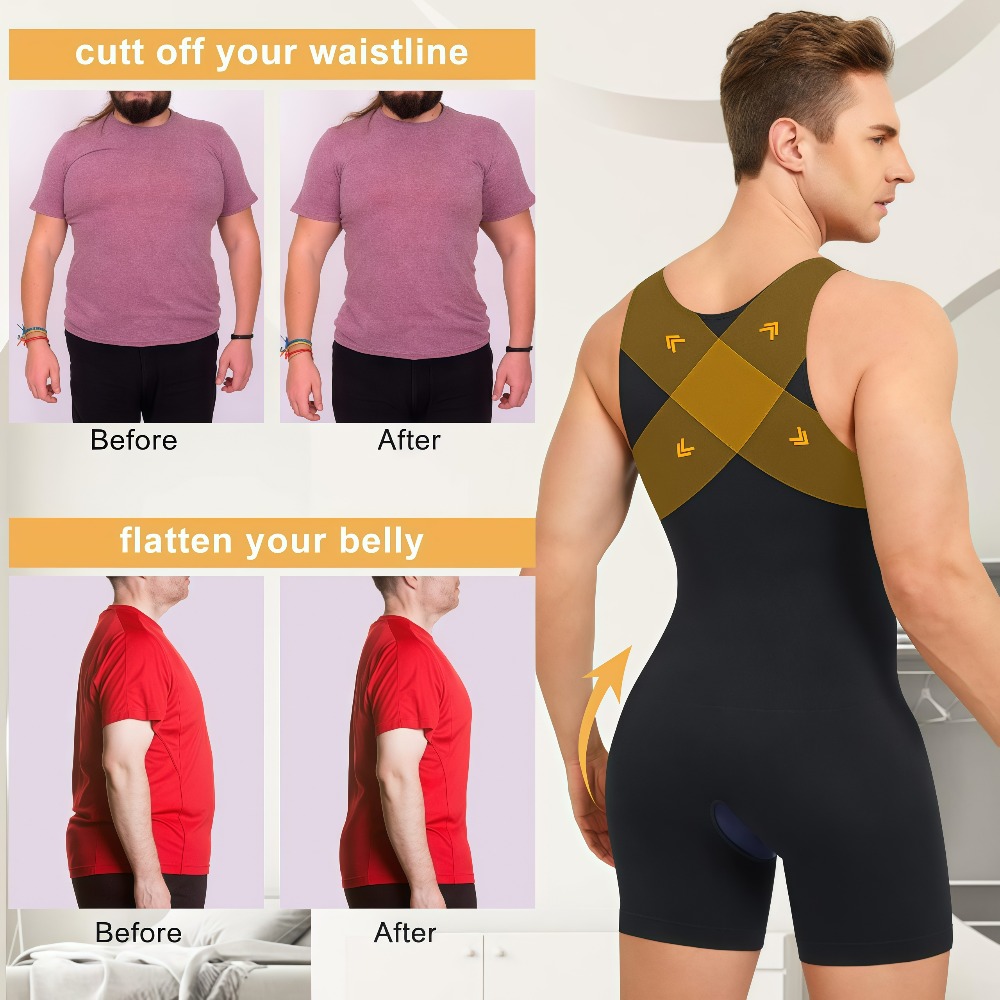 1 Peça Body Modelador Masculin - Shapewear Bodysuit Firm avaliação e preço