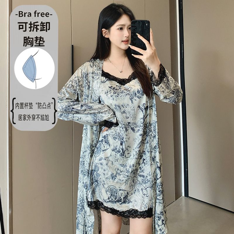 Conjunto de Lingerie Sexy de R - Robe Silk Women avaliação e preço