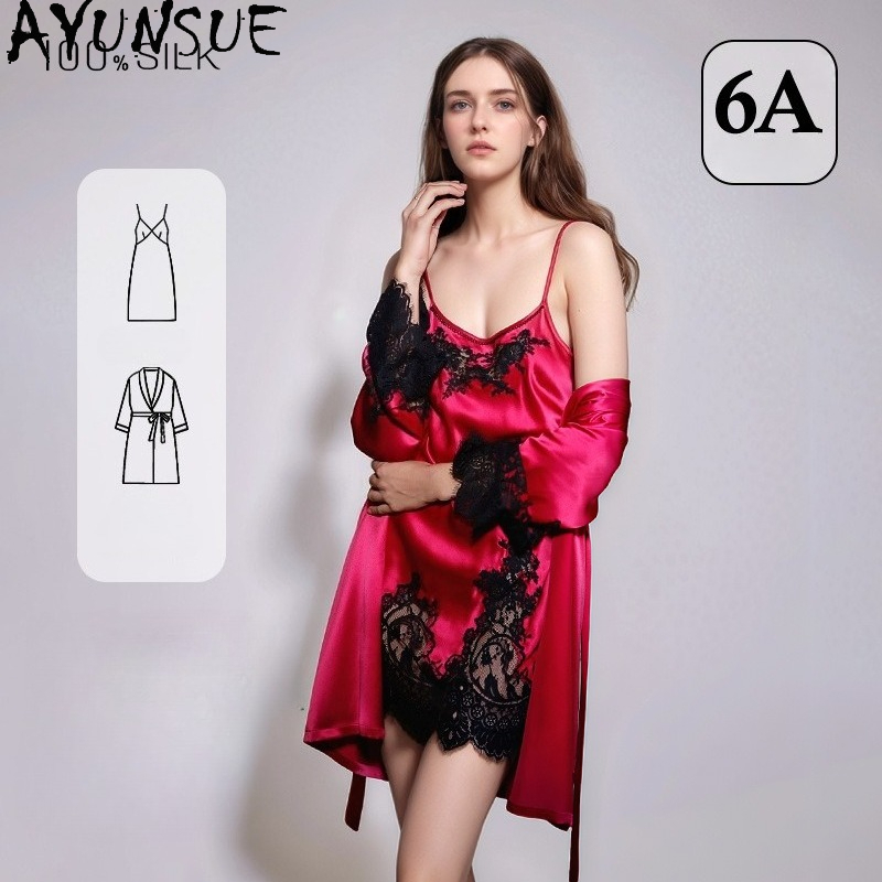 AYUNSUE Vestido de Noite Femin - Robe Silk Women avaliação e preço