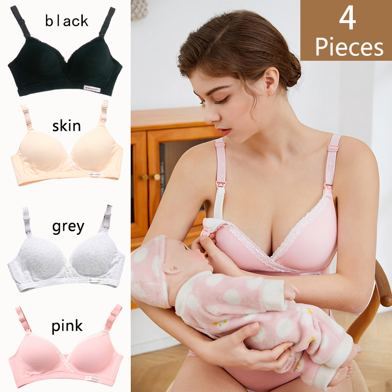 4 pçs novo algodão wirefree ro - Nursing Bra Sleep avaliação e preço