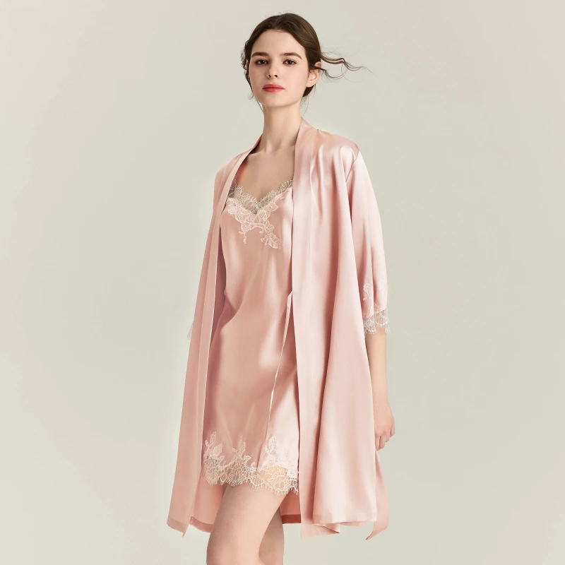 22mm 100% seda amoreira robe v - Robe Silk Women avaliação e preço