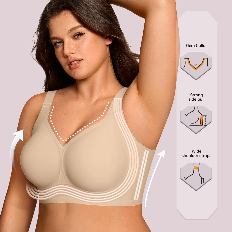 Sutiã Jelly Sem Fio Plus Size  - Push Up Bra Padded avaliação e preço