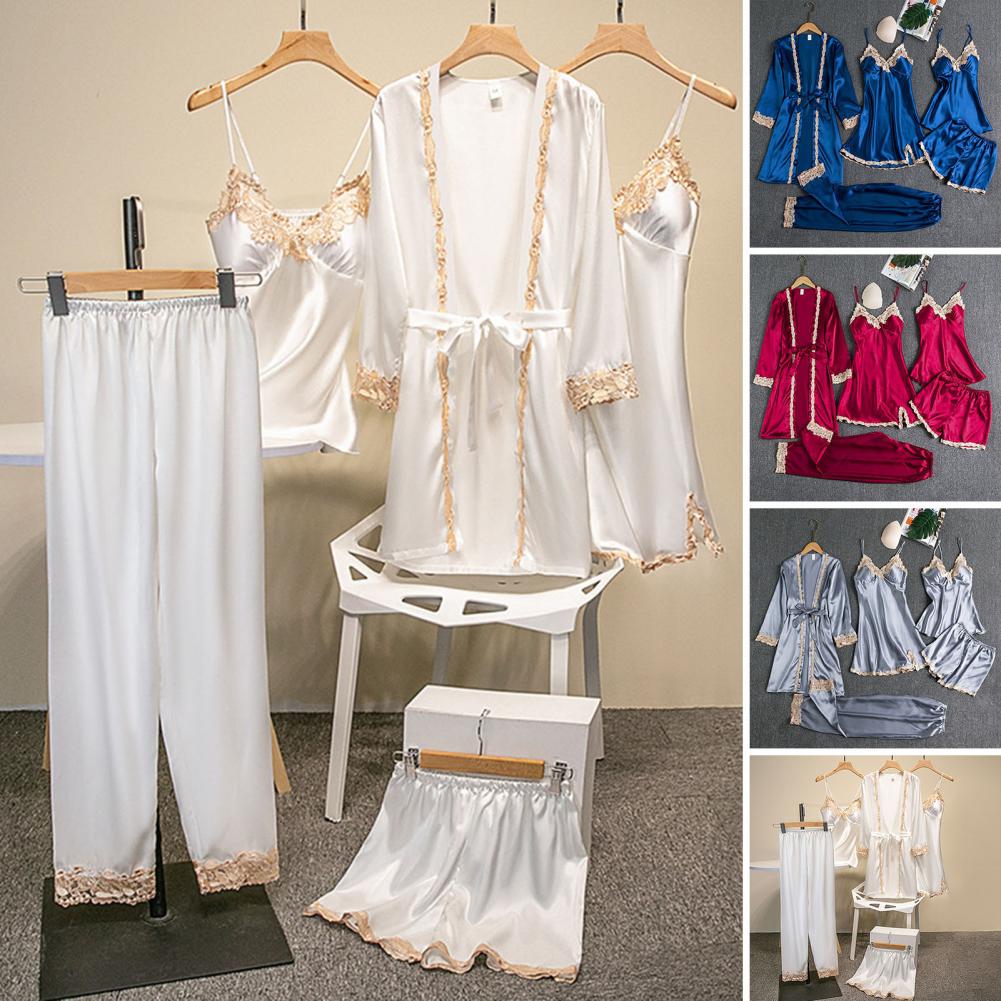 Conjunto de pijama de seda par - Robe Silk Women avaliação e preço