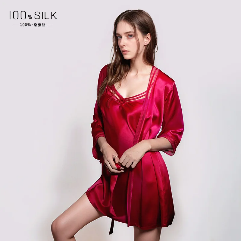 19mm 100% seda amoreira robe v - Robe Silk Women avaliação e preço