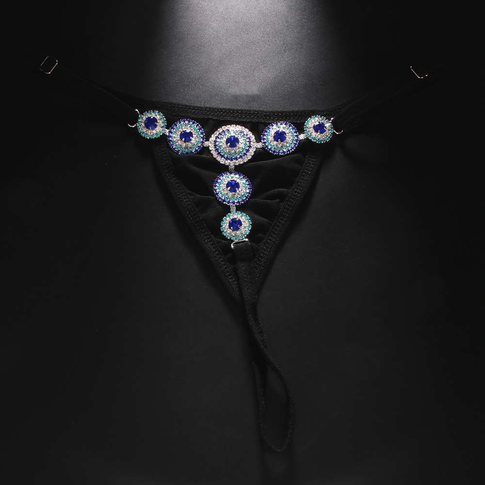 Rhinestone Evil Eye Thong para - Thong Bikini Women avaliação e preço