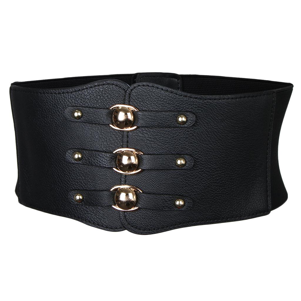 Cinto de Couro Preto Largo Vin - Corset Waist Cinch avaliação e preço