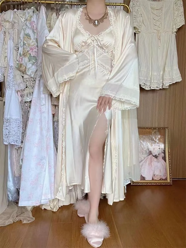 Robe de seda conjuntos de vest - Robe Silk Women avaliação e preço